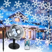 Twin/ Tube Projection Light Snowflake Light Projector with Remote Control Waterproof Christmas Snowfall Outdoor Projector Night Light Lamp for Decoration